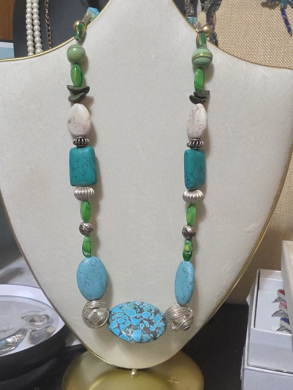 Silpada Turquoise and Green Beaded Necklace